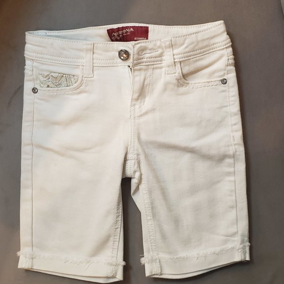 Arizona Jean Co Girls Bermuda Shorts  White  Size 8 - Picture 2 of 5